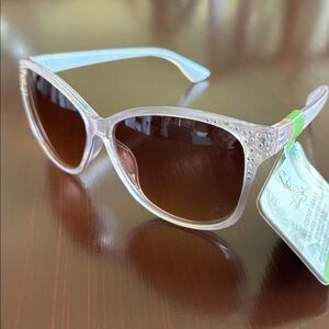 Panama Jack 100% UV protection,pink tortoise w/rhinestones sunglasses